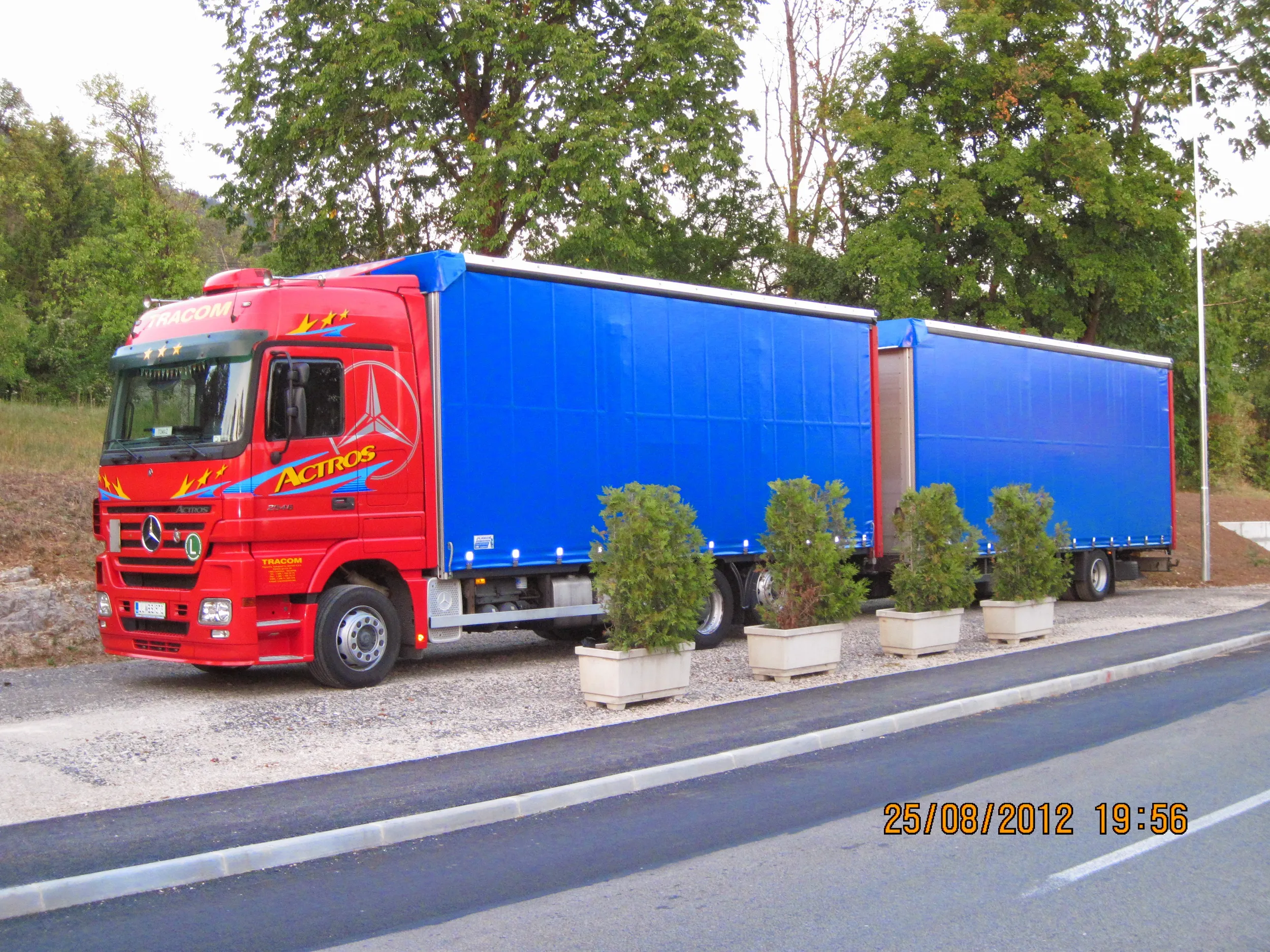 Tracom Actros with drawbar trailer